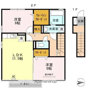 アウスレーゼN A棟・B棟・【2階】の間取り