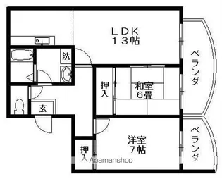 マンショングレース【205号室】の間取り