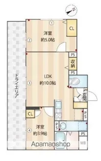 HJクラウンⅡ【y001号室】の間取り