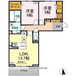 フリージア Ⅱ【1階】の間取り