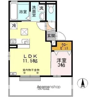 クリプトタエニア【1階】の間取り