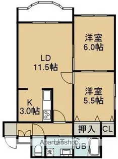 ルシエール美原【1階】の間取り