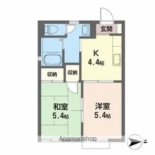 フローラルビラA【102号室】の間取り