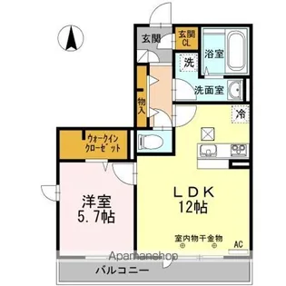 グランシャリオ A棟【1階】の間取り