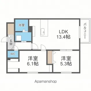 TsCOURT 水車町【3階】の間取り
