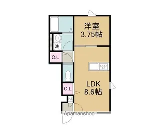 CASA PACIFICA ASAHI【B102号室】の間取り