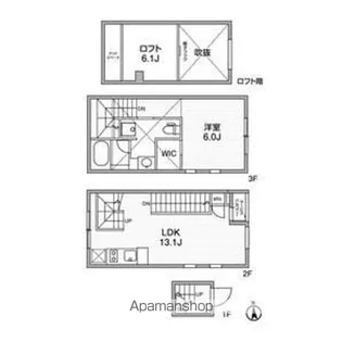 ルクレ自由が丘【1階】の間取り