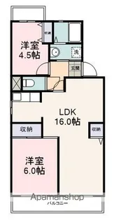 コンフォートウンノ【202号室】の間取り