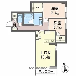 トレジオ野田町【2階】の間取り