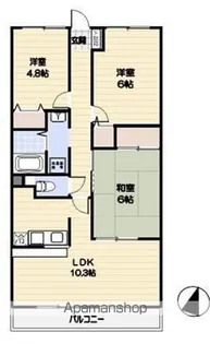 スミィードアネックス【6階】の間取り