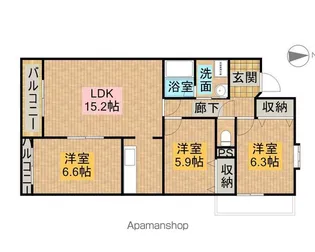 ラフィーネ掛川AⅠ【501号室】の間取り