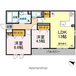 プランドール城東【2階】の間取り