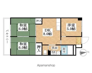 グランメゾン金城【803号室】の間取り