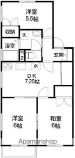 旭ルーミー天童西22号館【101号室】の間取り