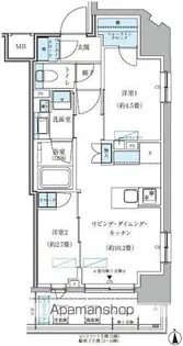パークアクシス大森山王【7階】の間取り