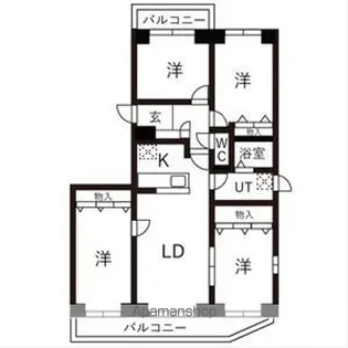 BRO北野【301号室】の間取り