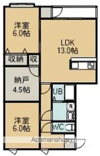 コーポ函館Ⅶ【203号室】の間取り