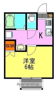 カーサ高柳【202号室】の間取り