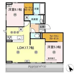DーROOM筥崎宮前【3階】の間取り