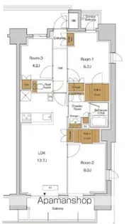 RJRプレシア東十条ガーデン【14階】の間取り