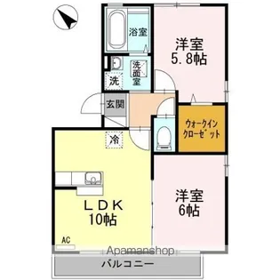 リビングタウンIC小郡 A棟【3階】の間取り