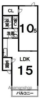 ハイツパークサイドⅡ【C号室】の間取り