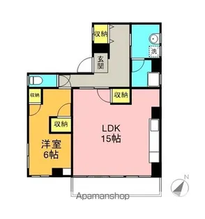 北野町マンション【1F東号室】の間取り