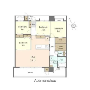 S−RESIDENCE愛宕SOUTH【14階】の間取り