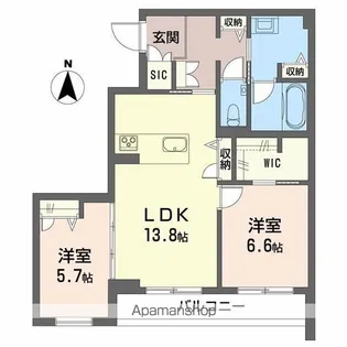シャーメゾン蟻ケ崎【1階】の間取り