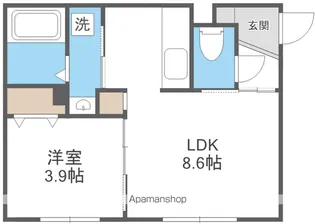 Marriott共栄町【201号室】の間取り