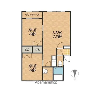北海道帯広市西十八条北2丁目【アパート】の間取り