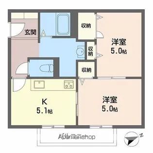 リバーハイツ石津【2階】の間取り