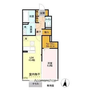 フェリオ・ヴィアーレ【1階】の間取り