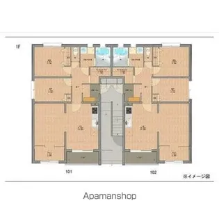 メイプルハウス加賀野【102号室】の間取り