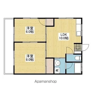 東石井ハイツ【201.号室】の間取り