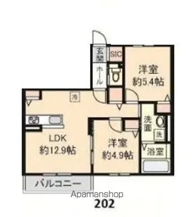 CASA TOA【2階】の間取り