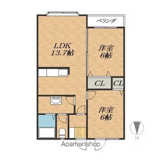 シャトーマルセン【1階】の間取り