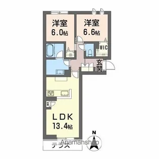 シャーメゾンエバンス【1階】の間取り