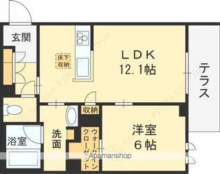 ルミエール勝【1階】の間取り