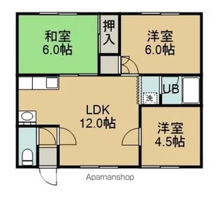 みそぎハイツⅢ【2階】の間取り