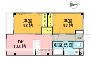 メルベーユ大溝【202号室】の間取り