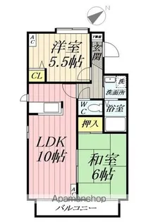 パークフラッツ六木【103号室】の間取り
