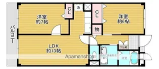 チャームテラス222E【202.号室】の間取り