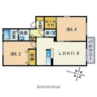 コーラルリーフ小戸B棟【2階】の間取り