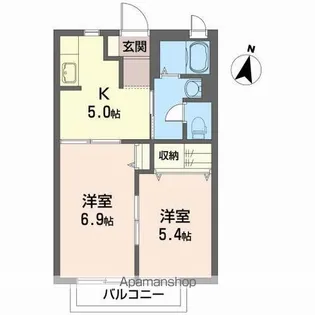コーポ ペアレンツB【201号室】の間取り