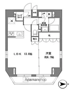 ラヴィータ新御徒町【8階】の間取り