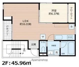 SCENE.MEGURO SAUNA RESIDENCE【2階】の間取り
