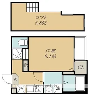 ハーモニーテラス山手町Ⅱ【101号室】の間取り