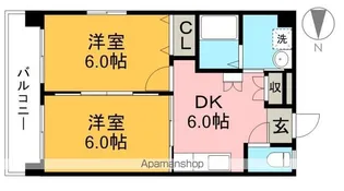 ヴィラ鯉ノ丸【Ⅰ-502号室】の間取り