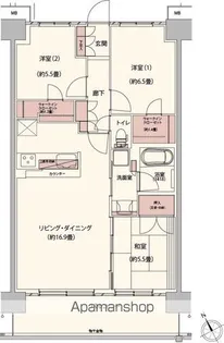 クレストフォルム柏サウスウィング【2階】の間取り